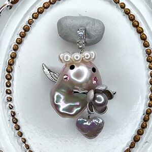 Handmade S925 SS Premium Freshwater Flameball Pearl Character Detachable Pendant